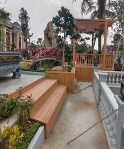 Sàn Nhựa Ngoài Trời Lổ Vuông 3d Màu Teak