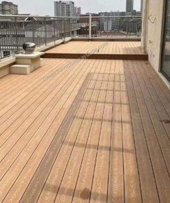 Sàn Nhựa Ngoài Trời Lổ Vuông 3d Màu Teak