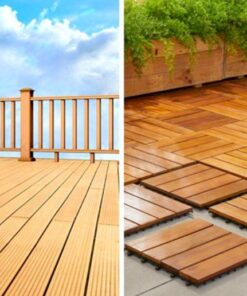 Cấu tạo chân tròn của sàn nhựa giả gỗ lót ban công giúp thoát nước nhanh và chịu lực ổn định.