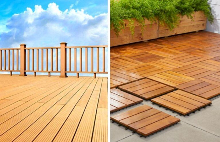 Cấu tạo chân tròn của sàn nhựa giả gỗ lót ban công giúp thoát nước nhanh và chịu lực ổn định.