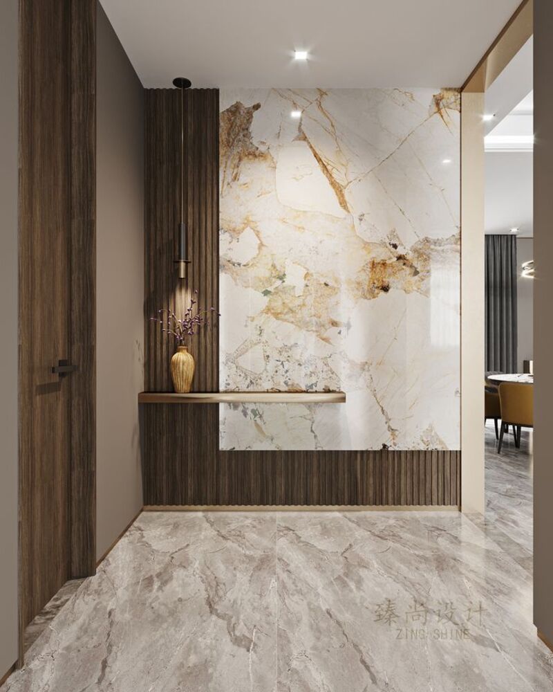 Mẫu Ốp Nhựa Phòng Khách Giả Vân Đá