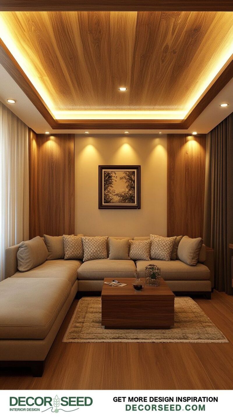 Mẫu Ốp Nhựa Phòng Khách Giả Gỗ Tone Nâu