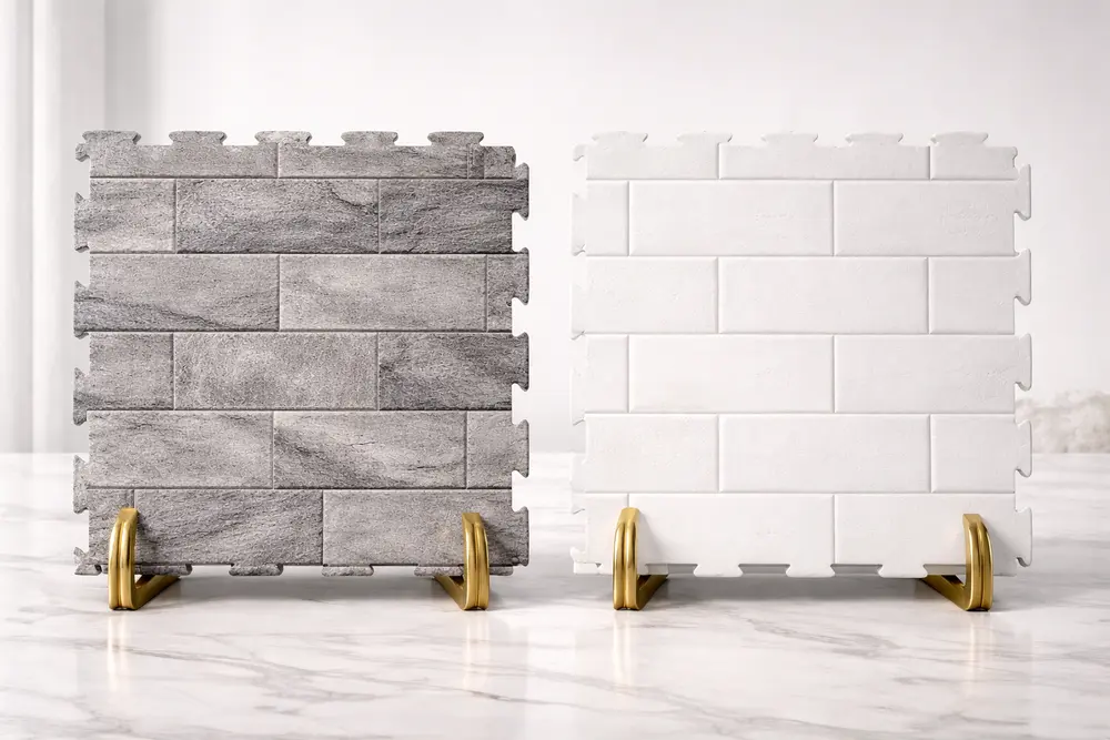 Sự tiện lợi và thẩm mỹ giúp miếng lót sàn giả gạch trở thành xu hướng decor hàng đầu hiện nay