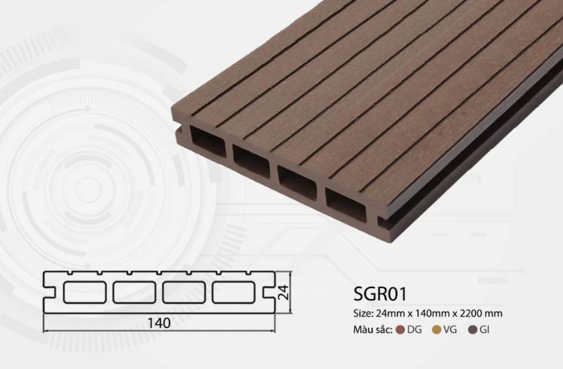 TOP 6 Mẫu Sàn Nhựa Giả Gỗ Ban Công Bền Đẹp, Giá Rẻ Mới Nhất 2026 4 Sàn gỗ nhựa rỗng 4 lỗ vuông dễ vệ sinh và thoát nước nhanh chóng