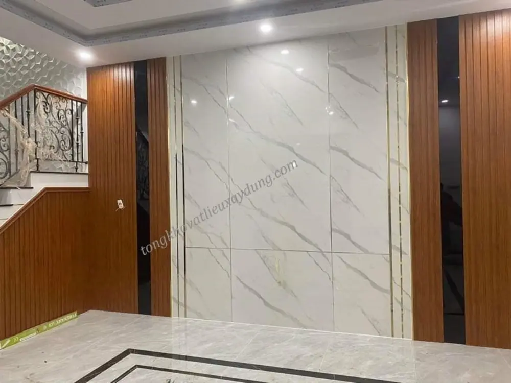 Sử dụng tấm ốp Nano vân đá giúp tối ưu hóa thời gian thi công và nâng tầm đẳng cấp không gian