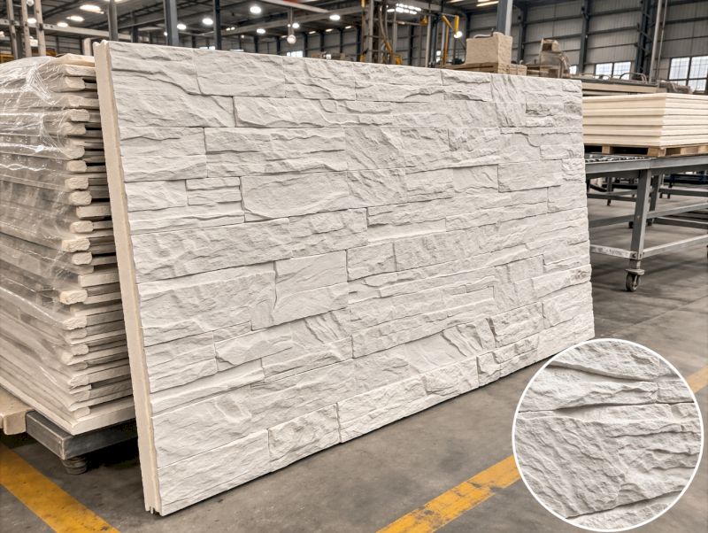 Tấm ốp tường PU Foam giả đá: Phân loại và báo giá "đá siêu nhẹ" 2026 5 Sự tinh tế của đá phiến nằm ở những đường vân chìm kín đáo, tôn lên vẻ đẳng cấp cho không gian nội thất.