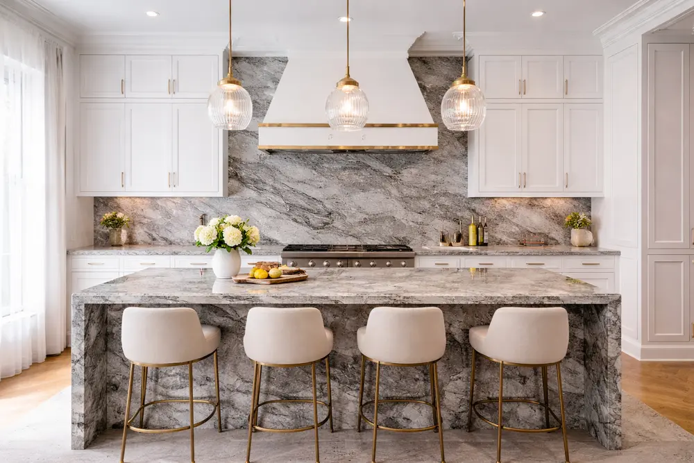 Có thể sử dụng tấm PVC vân granite xám cho phòng bếp