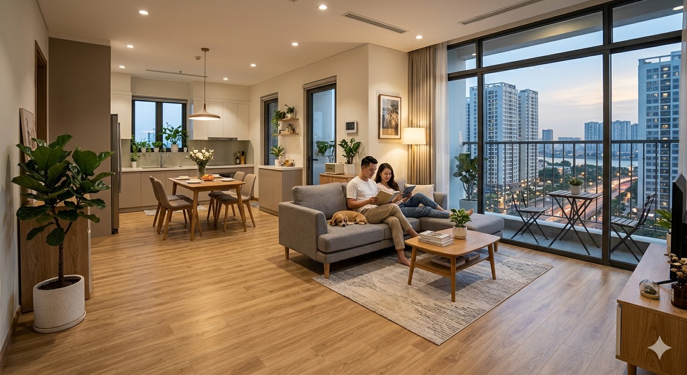 Sàn nhựa hèm khoá tạo cảm giác ấm cúng, sang trọng