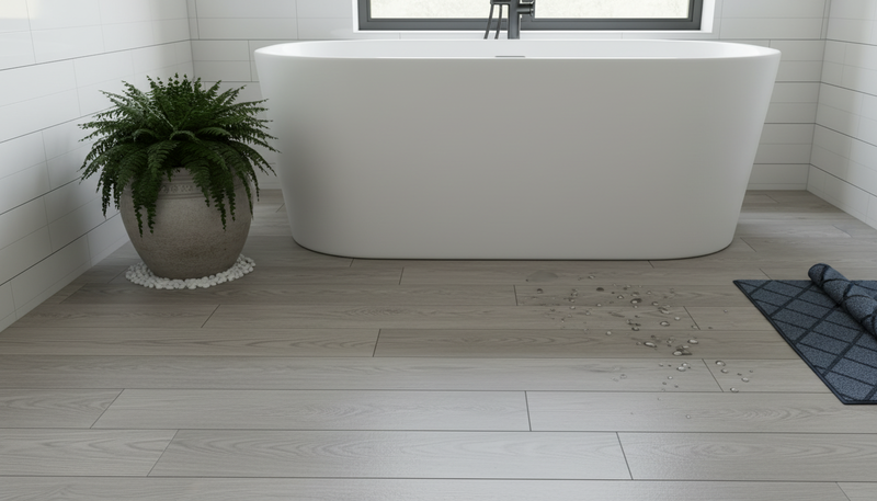 Sàn nhựa hèm khóa SPC ứng dụng lát sàn nhà tắm