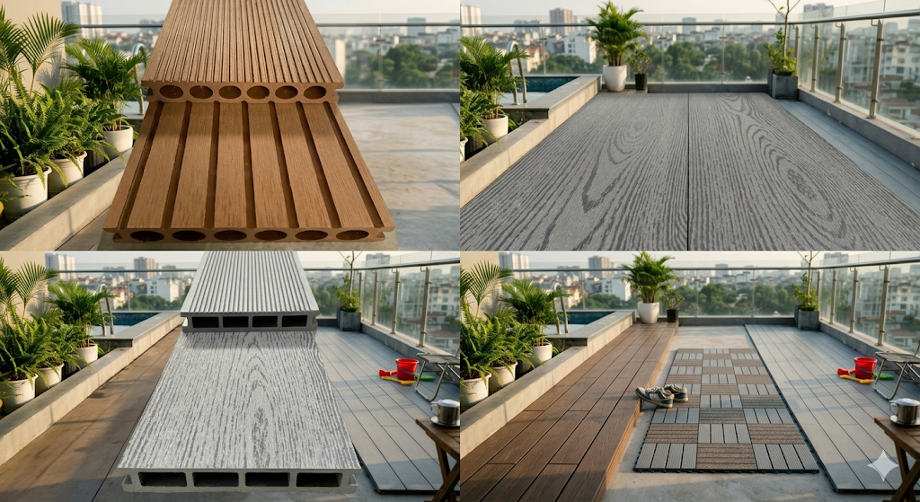 Tấm lót sàn ngoài trời có 3 loại phổ biến