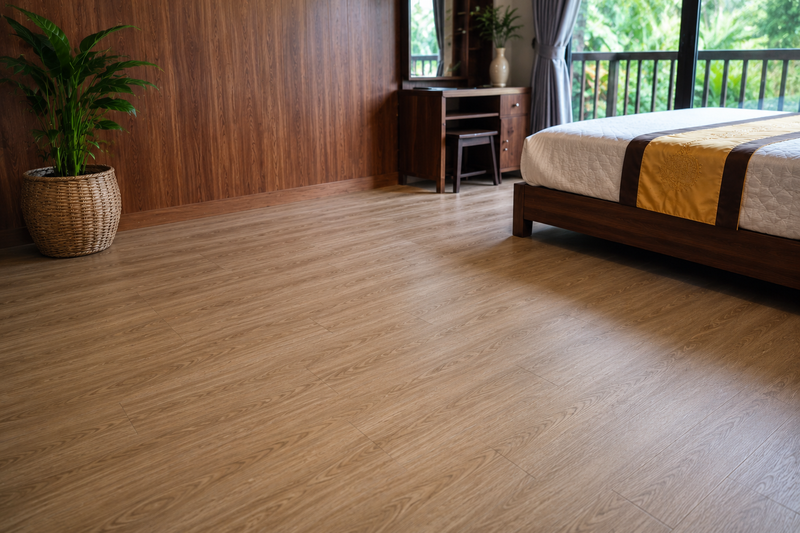 Lắp đặt sàn nhựa giả gỗ SPC khóa ngàm chống nước từ Đăng Khôi