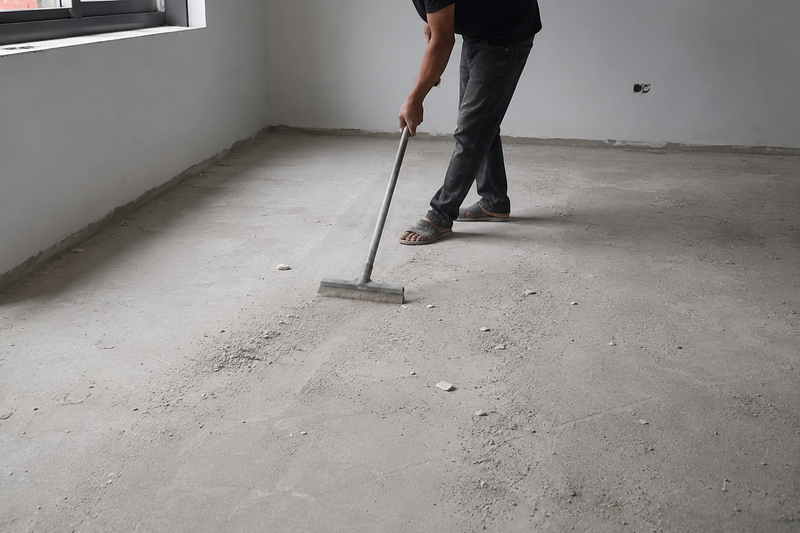 Tiến hành kiểm tra độ bằng phẳng của bề mặt cốt nền tường trước khi thi công
