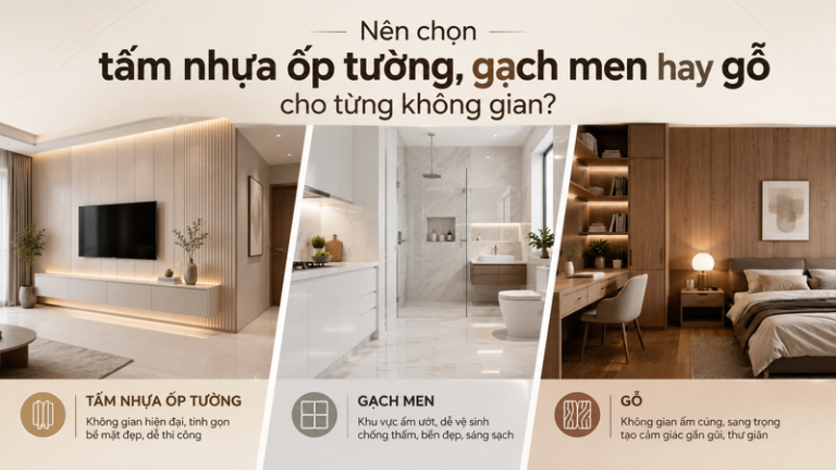 Phòng khách sang trọng sử dụng kết hợp các loại vật liệu ốp tường