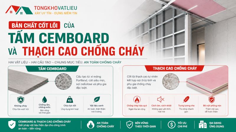 Cấu tạo khác biệt tạo nên cơ chế ngăn lửa riêng của hai vật liệu