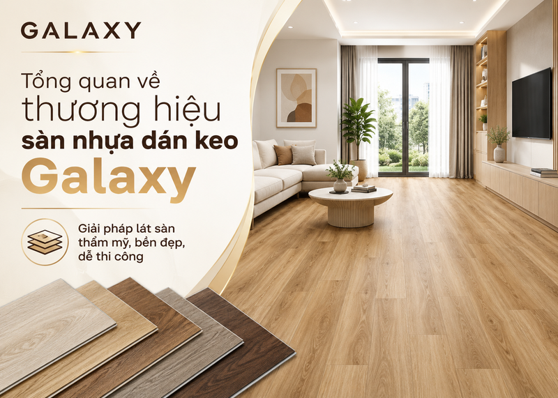 Bề mặt sàn nhựa dán keo Galaxy sở hữu những đường nét tinh tế sắc sảo