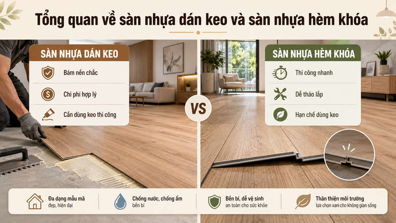 Sàn nhựa hèm khóa sở hữu hệ thống hèm khóa âm dương thông minh