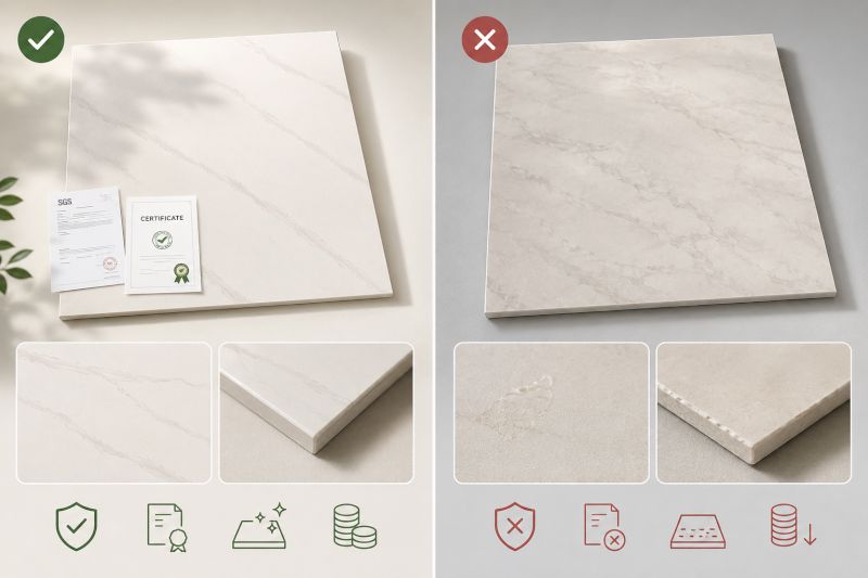 Cần phân biệt tấm nhựa giả đá đạt chuẩn và hàng nhái