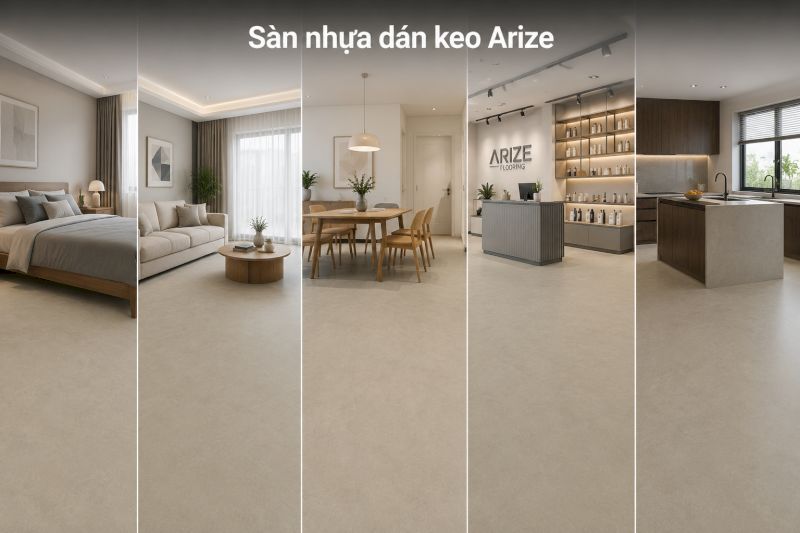 Sàn nhựa dán keo Arize mô phỏng vân gỗ tự nhiên đến 99%