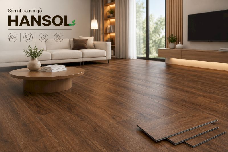 Mẫu sàn nhựa hèm khóa Hansol mang phong cách Hàn Quốc sang trọng