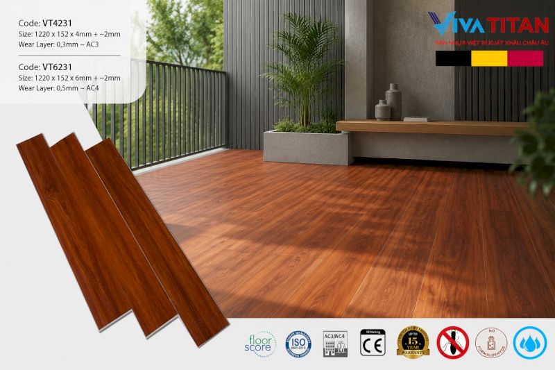VivaFloor sở hữu cốt nhựa SPC siêu cứng cáp và chịu lực va đập vượt trội